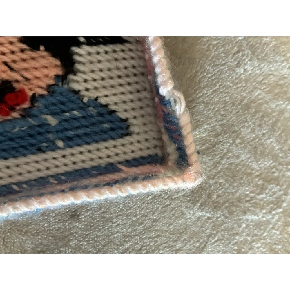 Mickey Mouse Minnie Needlepoint Nursery Decor Pink Blue‎ 6x8.5